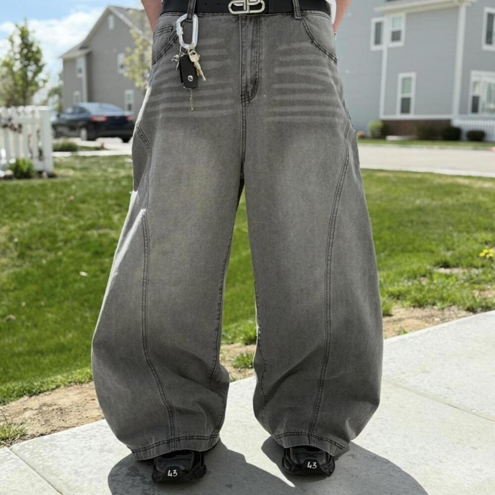 vintage super baggy grey washed jeans🖨️